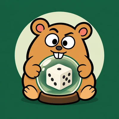 Hamster Oracle app icon: a cartoon hamster holding a crystal ball with a die inside